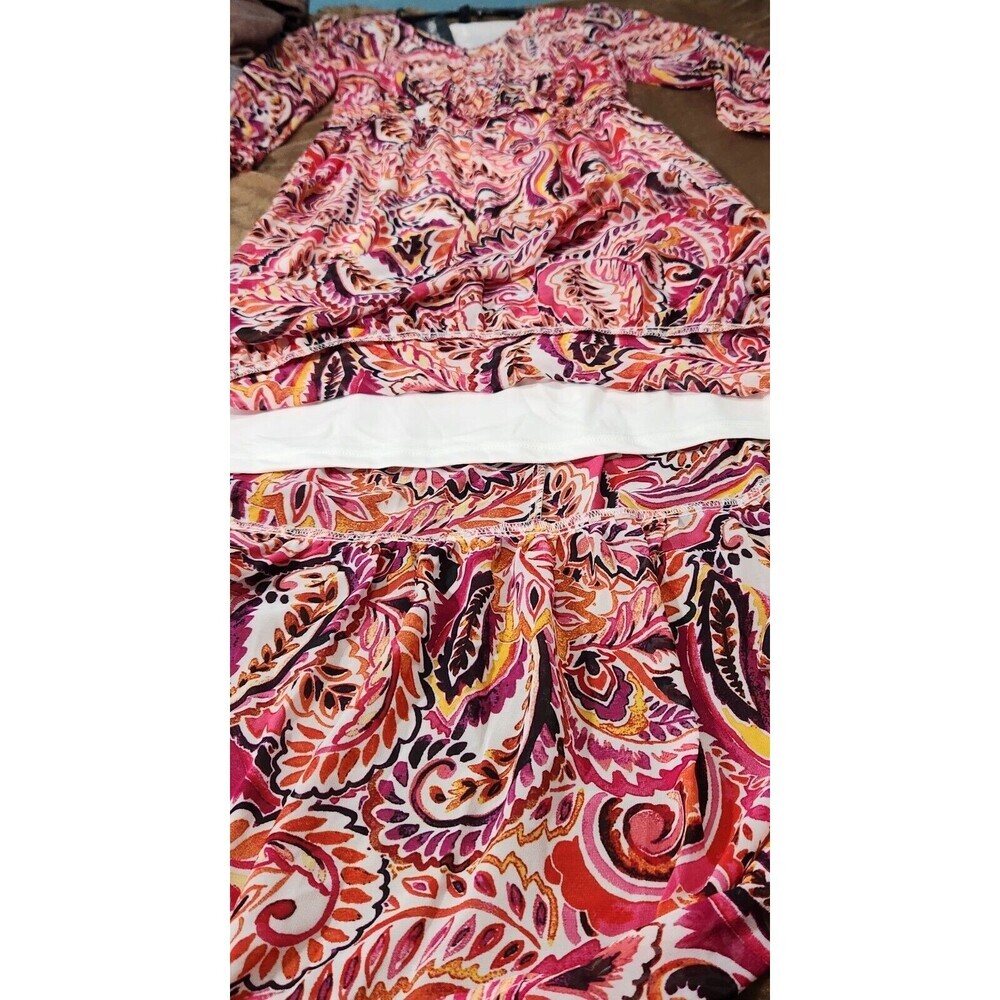 Nina Leonard Chiffon Dress For Women Size Small Lined 3/4 Sleve - Picture 8 of 12